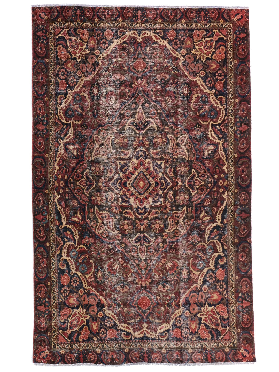 6x9 Vintage Rug, Style Rug, Low Pile Wool Rug, Hand-Knotted Persian Rug, Bedroom Rug, Organic Wool Living Room Rug, SHR1619