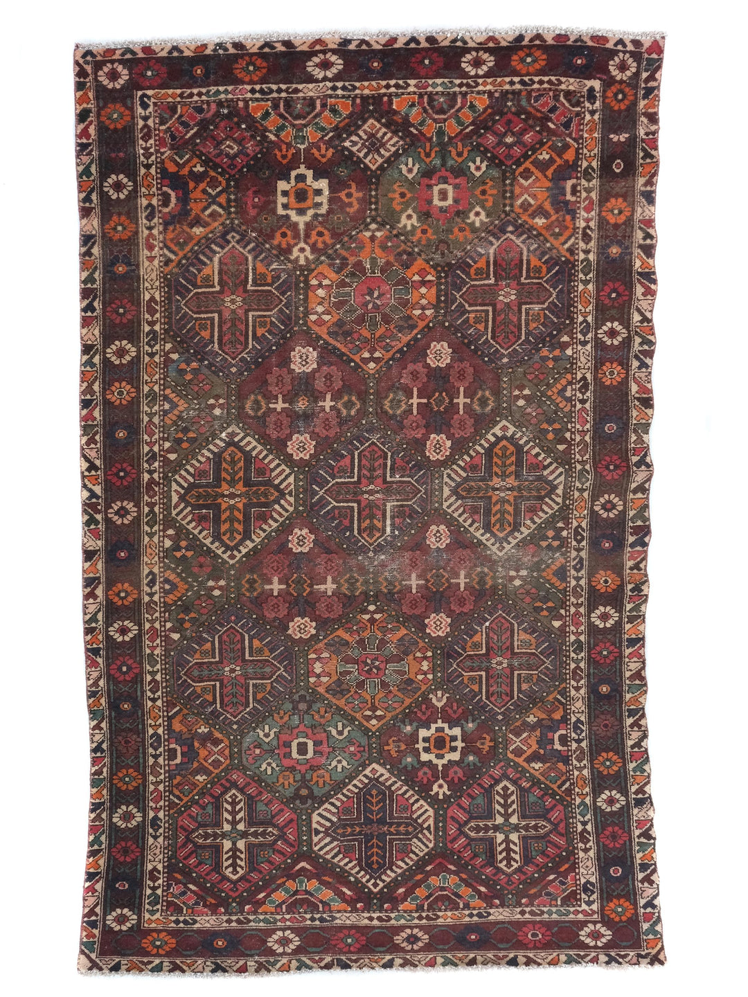 5x8 Vintage Rug, Area Rug, Low Pile Wool Rug, Hand-Knotted Rug, Bedroom Rug, Handwoven Organic Wool Living Room Rug,SHR1625