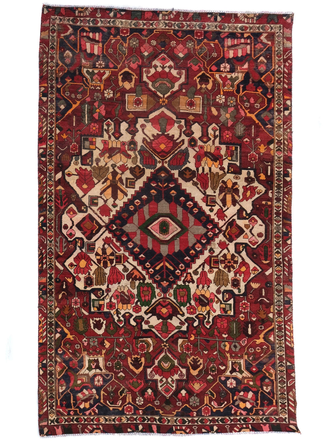 6x9 Vintage Rug | Handcrafted Oriental Wool Rug | Low Pile Area Rug for Office | Bedroom Rug | Dining Room Rug | SHR1629
