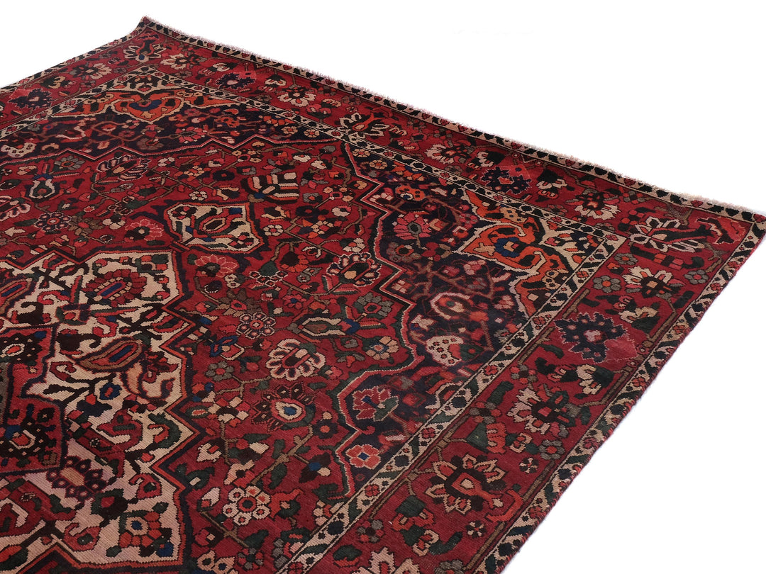 7x10 Hand-Knotted Rug, Vintage Oriental Area Rug, Low Pile Wool Rug, Bedroom Rug, Handwoven Organic Wool Living Room Rug, SHR1645