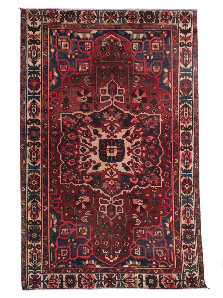 7x10 Vintage Rug, Hand-Knotted Rug, Low Pile Wool Rug, Bedroom Rug, Handwoven Organic Wool Living Room Rug, SHR1646