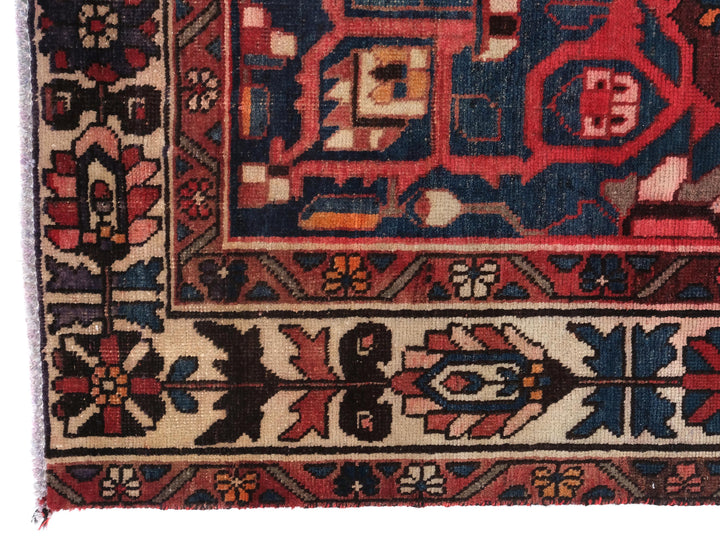 7x10 Vintage Rug, Hand-Knotted Rug, Low Pile Wool Rug, Bedroom Rug, Handwoven Organic Wool Living Room Rug, SHR1646