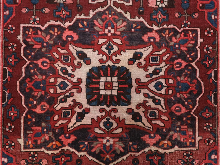 7x10 Vintage Rug, Hand-Knotted Rug, Low Pile Wool Rug, Bedroom Rug, Handwoven Organic Wool Living Room Rug, SHR1646