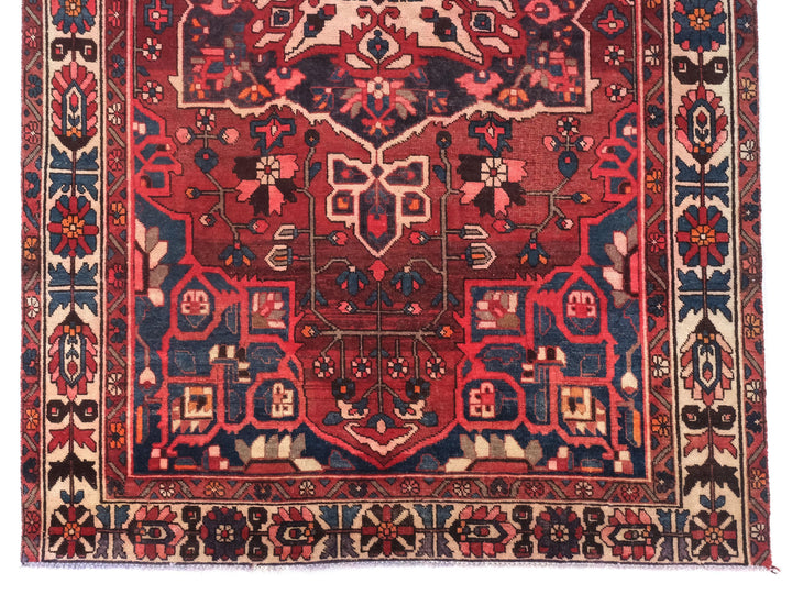 7x10 Vintage Rug, Hand-Knotted Rug, Low Pile Wool Rug, Bedroom Rug, Handwoven Organic Wool Living Room Rug, SHR1646