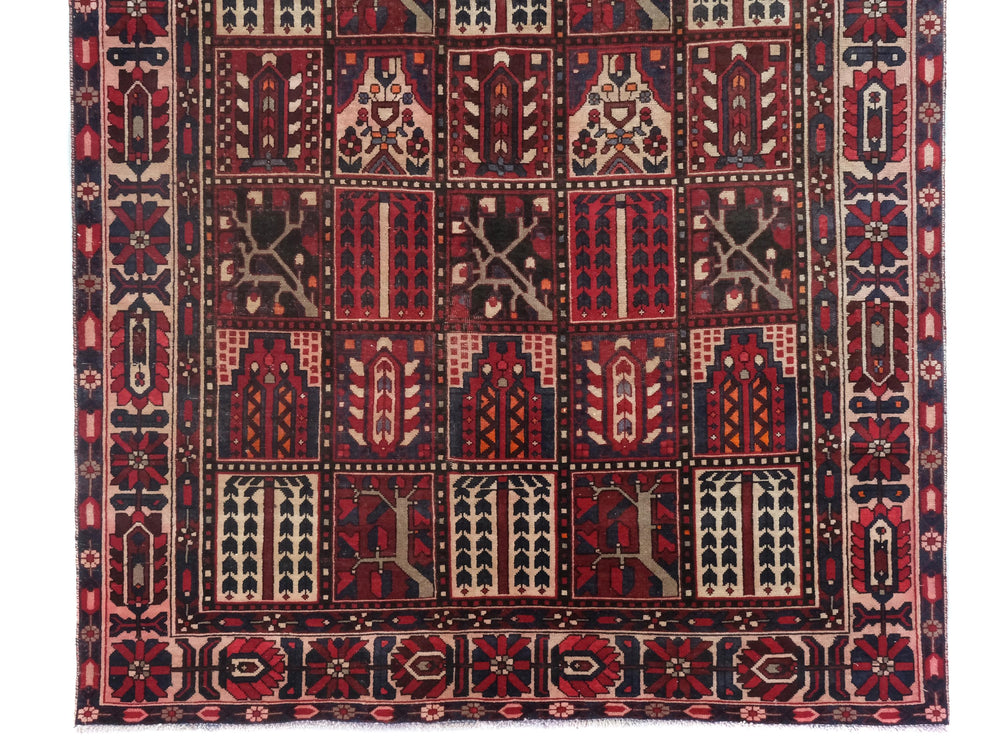 7x10 Vintage Rug, Handcrafted Oriental Wool Rug, Low Pile Area Rug for Office or Home, Bedroom Rug, Living Room Rug | SHR1642