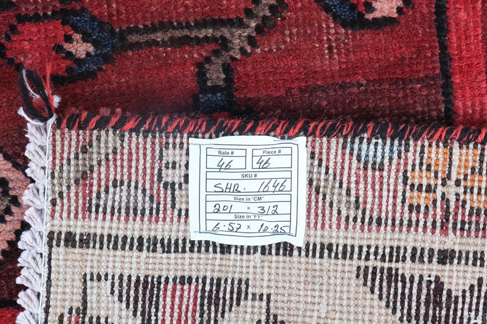 7x10 Vintage Rug, Hand-Knotted Rug, Low Pile Wool Rug, Bedroom Rug, Handwoven Organic Wool Living Room Rug, SHR1646