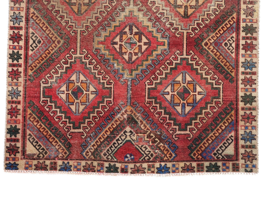 4x6 Vintage Area Rug, Handwoven Organic Wool Decorative Entryway Throw Rug, SHR1802