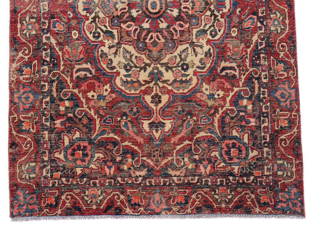 4x6 Vintage Oriental Area Rug, Handwoven Tribal Area Rug, Organic Wool Low Pile Living Room or Bedroom Rug, SHR1851
