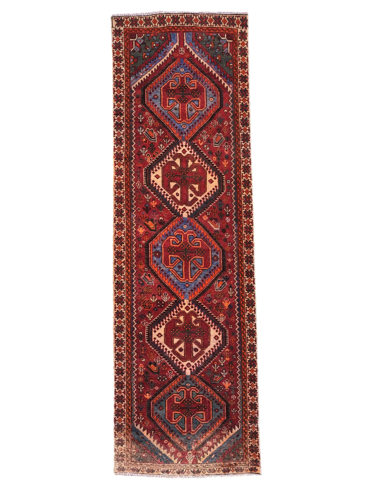 3x9 Vintage Rug, Persian Style Hand-Knotted Kitchen Runner Rug, Hallway Runner Rug, Staircase Runner Rug, Foyer Rug, SHR1856