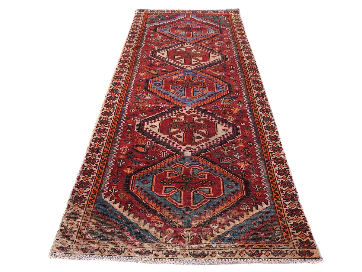 3x9 Vintage Rug, Persian Style Hand-Knotted Kitchen Runner Rug, Hallway Runner Rug, Staircase Runner Rug, Foyer Rug, SHR1856