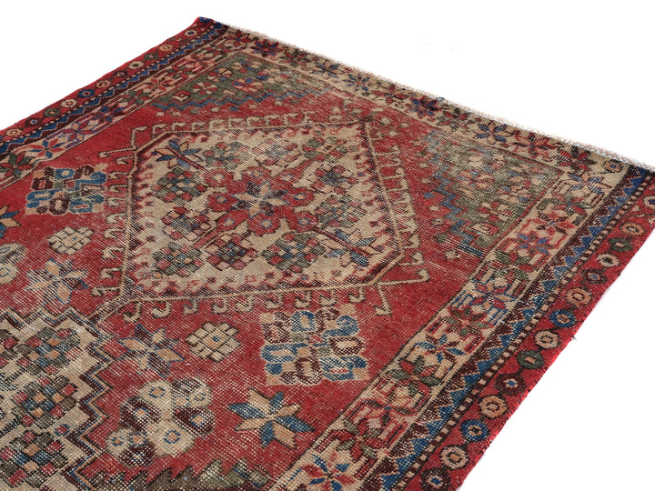 5x9 Hand-Knotted Geometric Wool Area Rug for Geometric Living or Dining Room, Natural Wool Office Rug, SHR1866