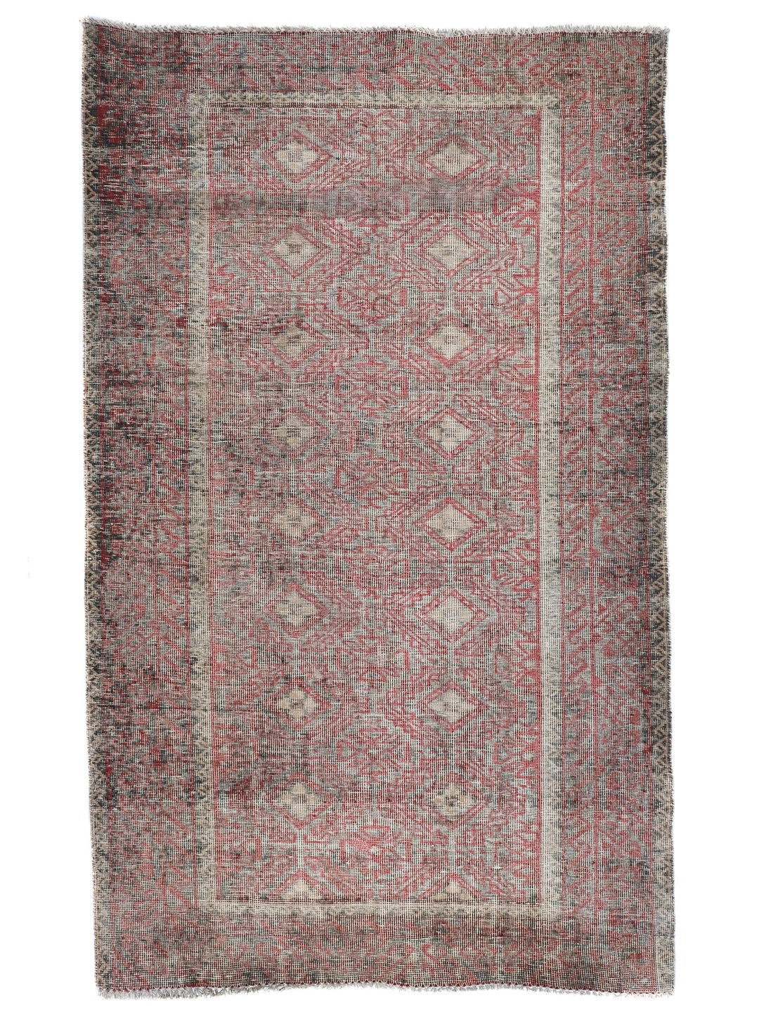 4x7 Vintage Oriental Rug, Handwoven Distressed Area Rug, Organic Wool Living Room or Dining Room Rug, SHR1870