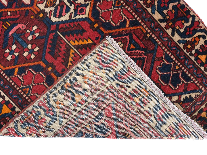 3x9 Hand-Knotted Wool Runner Rug - Geometric Hallway or Kitchen Rug - Natural Wool Rug for Entryway, SHR1680