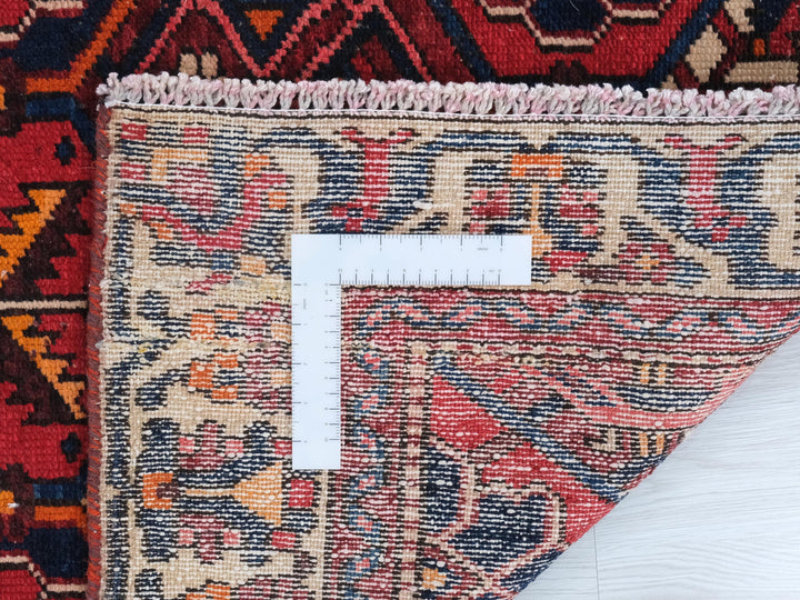 3x9 Hand-Knotted Wool Runner Rug - Geometric Hallway or Kitchen Rug - Natural Wool Rug for Entryway, SHR1680