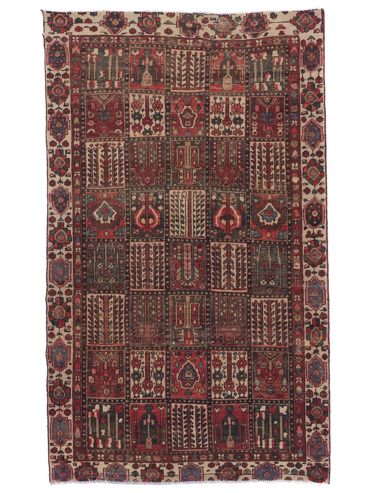 6x10 Vintage Rug, Low Pile Wool Rug, Hand-Knotted Rug, Bedroom Rug, Handmade Organic Wool Living Room Rug,SHR1784