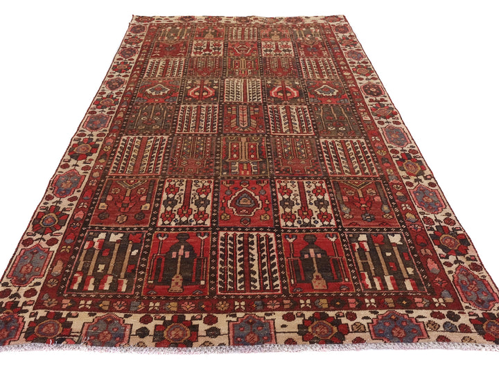 6x10 Vintage Rug, Low Pile Wool Rug, Hand-Knotted Rug, Bedroom Rug, Handmade Organic Wool Living Room Rug,SHR1784
