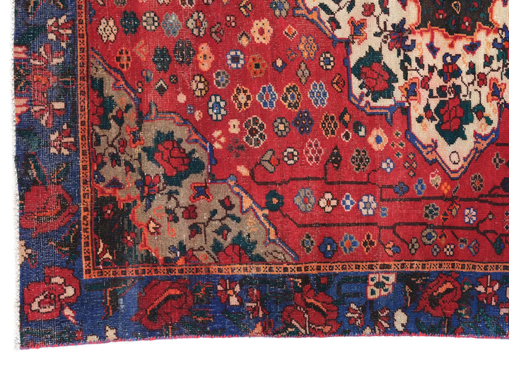 6x9 Vintage Rug, Low Pile Wool Rug, Hand-Knotted Rug, Bedroom Rug, Handmade Organic Wool Living Room Rug, SHR1789