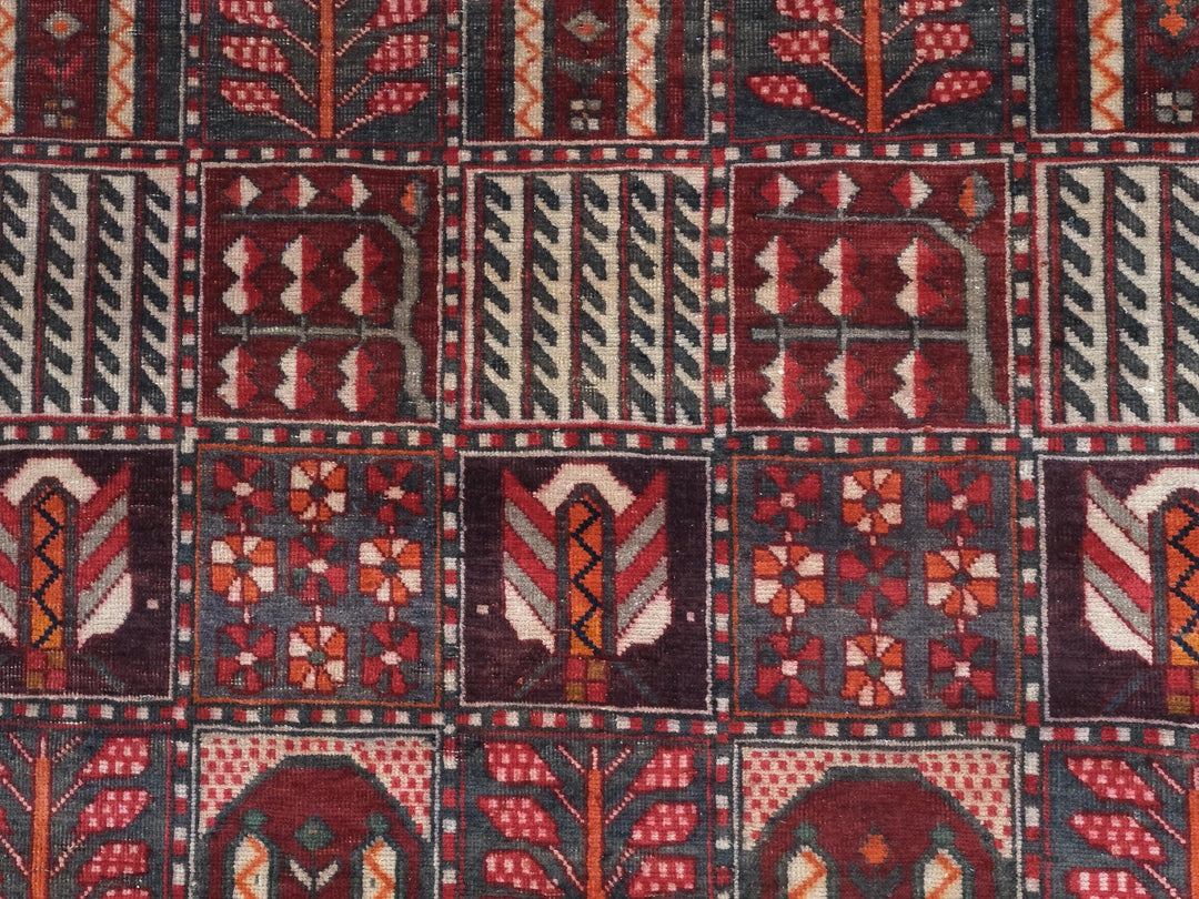 7x9 Vintage Rug, Low Pile Wool Rug, Hand-Knotted Rug, Bedroom Rug, Handwoven Organic Wool Living Room Rug,SHR1655