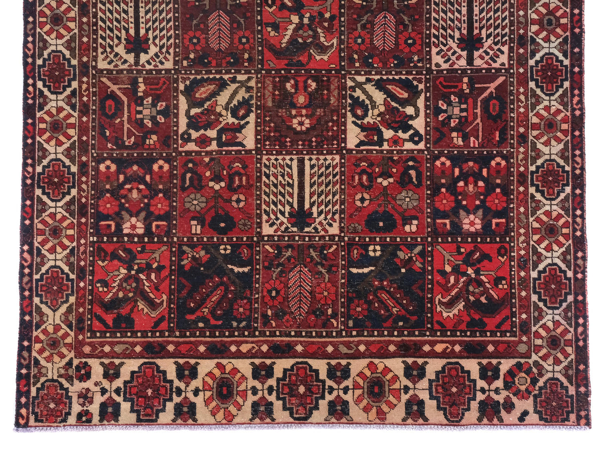 7x10 Persian Style Rug, Low Pile Organic Wool Rug, Hand-Knotted Persian Rug, Bedroom Rug, Handmade Organic Wool Living Room Rug, SHR1648