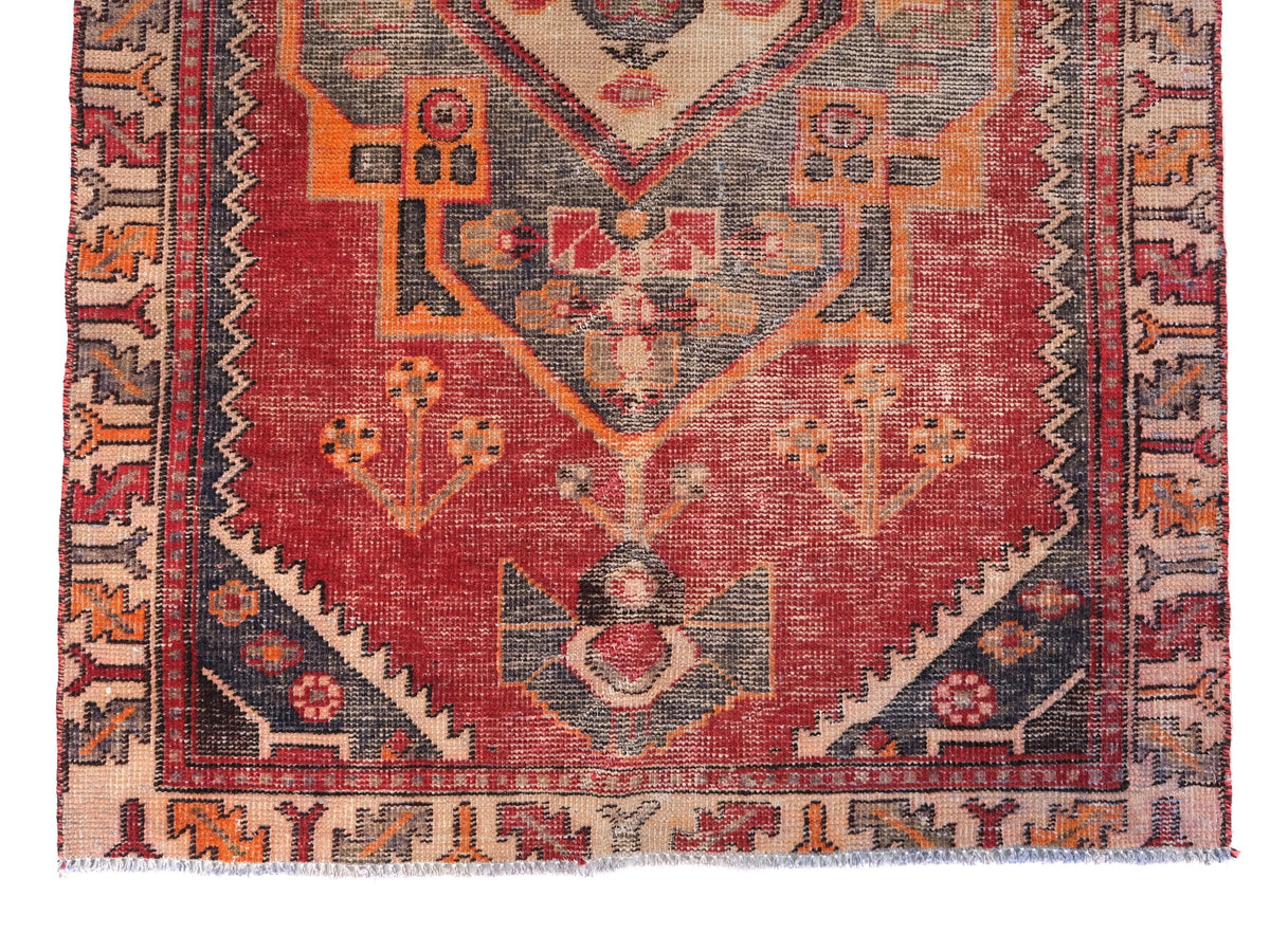 4x6 Vintage Runner Rug, Oriental Turkish Anatolian Rug, Handwoven Low Pile Organic Dyes Wool, Kitchen Runner, Hallway Rug, SHR1888