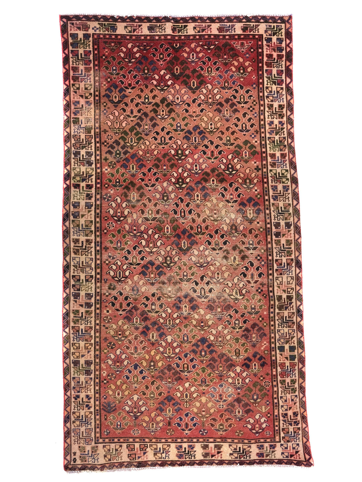 4x9 Vintage Rug, Persian Style Hand-Knotted Kitchen Runner Rug, Hallway Runner Rug, Staircase Runner Rug, Foyer Rug, SHR1900