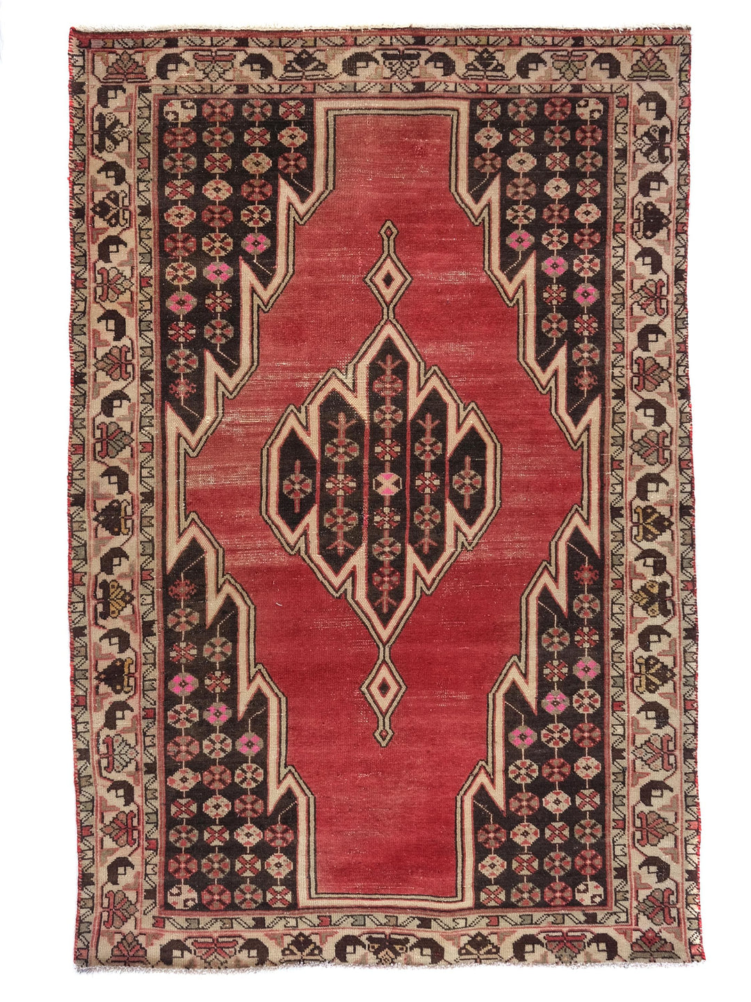 4x6 Turkmen Bokhara Vintage Rug, Hand-Knotted Oriental Rug for Foyer, Kitchen Rug, Small Area Rug, SHR1966