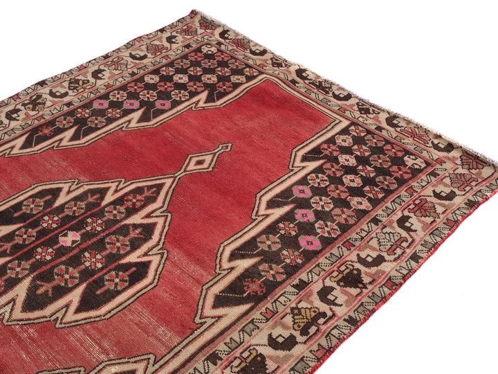 4x6 Turkmen Bokhara Vintage Rug, Hand-Knotted Oriental Rug for Foyer, Kitchen Rug, Small Area Rug, SHR1966