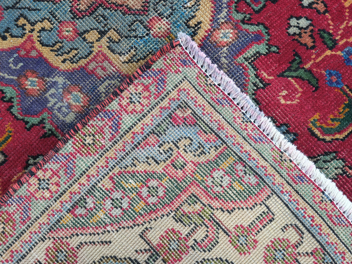 3x5 Vintage Turkmen Rug, Handmade Organic Low Pile Wool Accent Rug for Entryway SHR1967