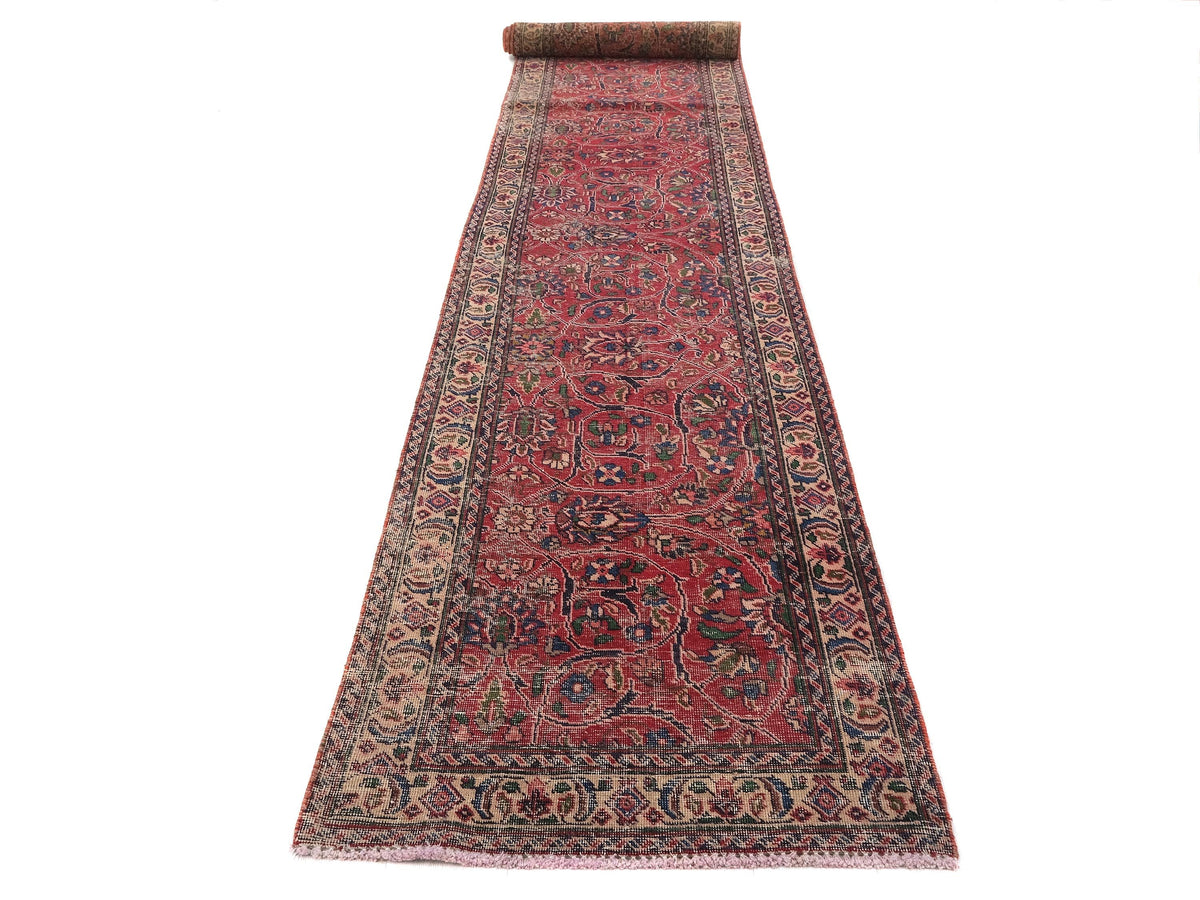 3x17 Vintage Rug, Persian Style Hand-Knotted Kitchen Runner Rug, Hallway Runner Rug, Staircase Runner Rug, Mud Room Runner Rug SHR1806