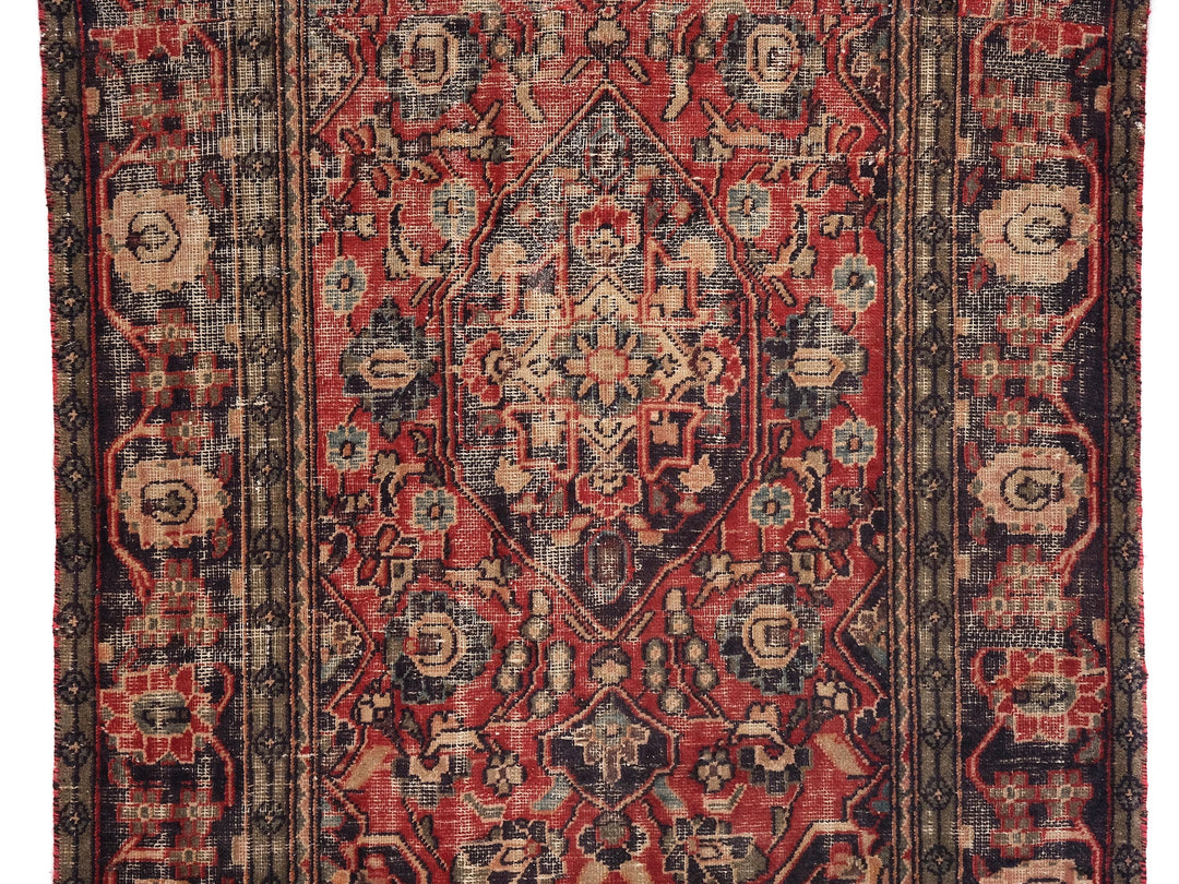 4x6 Vintage Oriental Rug, Hand-Knotted Low Pile Wool Area Rug for Living Room, SHR1822