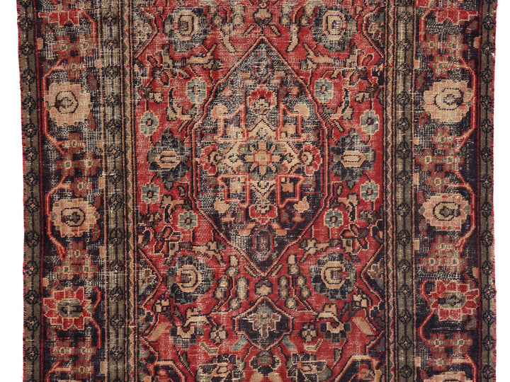 4x6 Vintage Oriental Rug, Hand-Knotted Low Pile Wool Area Rug for Living Room, SHR1822