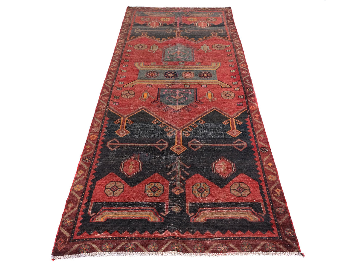 3x9 Vintage Rug, Persian Style Hand-Knotted Kitchen Runner Rug, Hallway Runner Rug, Staircase Runner Rug, Foyer Rug, SHR1836