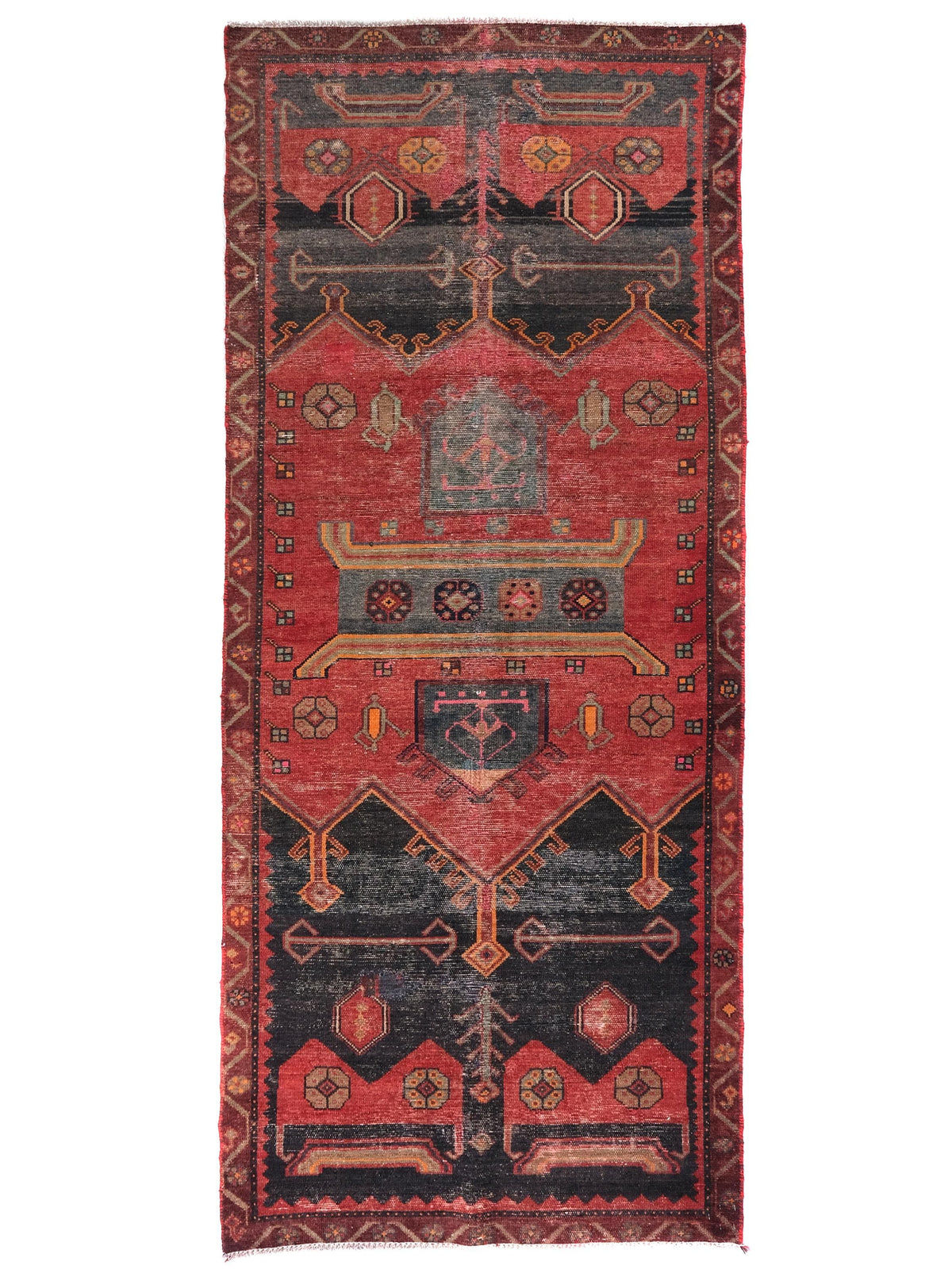 3x9 Vintage Rug, Persian Style Hand-Knotted Kitchen Runner Rug, Hallway Runner Rug, Staircase Runner Rug, Foyer Rug, SHR1836