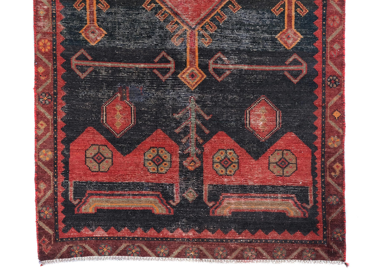 3x9 Vintage Rug, Persian Style Hand-Knotted Kitchen Runner Rug, Hallway Runner Rug, Staircase Runner Rug, Foyer Rug, SHR1836