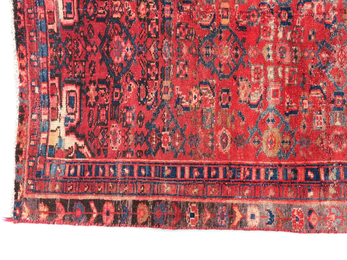 3x13 Vintage Rug, Persian Style Hand-Knotted Kitchen Runner Rug, Hallway Runner Rug, Staircase Runner Rug, Foyer Rug,  SHR1839