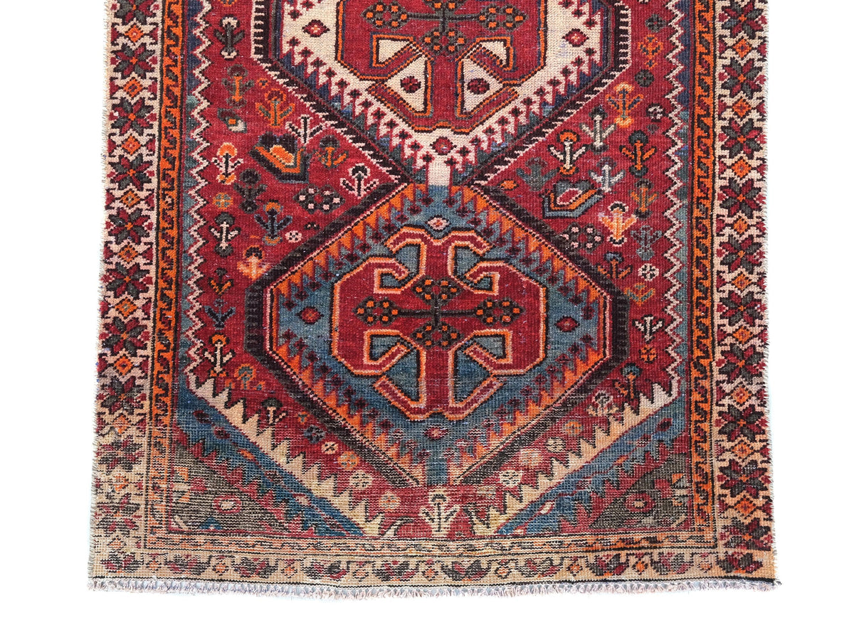 3x9 Vintage Rug, Persian Style Hand-Knotted Kitchen Runner Rug, Hallway Runner Rug, Staircase Runner Rug, Foyer Rug, SHR1856