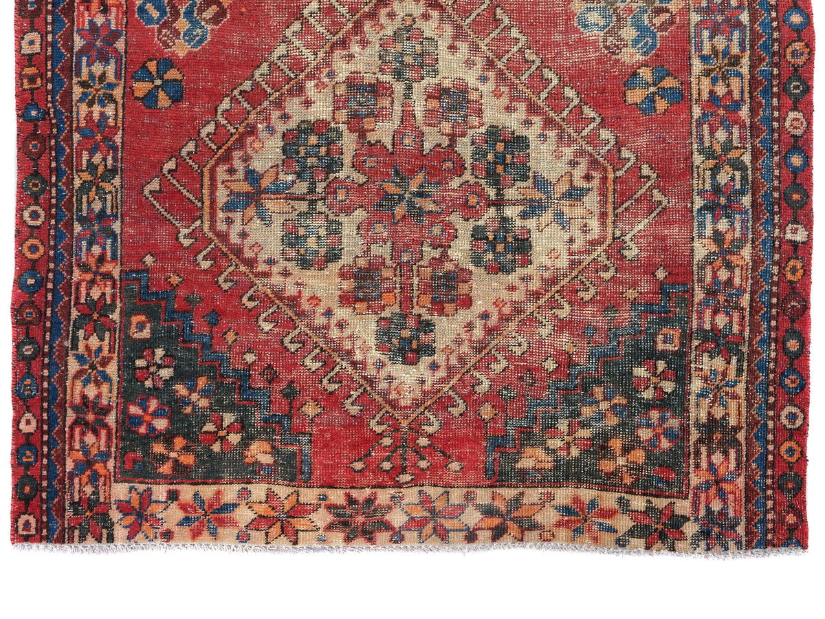 5x9 Hand-Knotted Geometric Wool Area Rug for Geometric Living or Dining Room, Natural Wool Office Rug, SHR1866