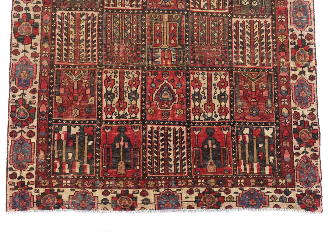 6x10 Vintage Rug, Low Pile Wool Rug, Hand-Knotted Rug, Bedroom Rug, Handmade Organic Wool Living Room Rug,SHR1784