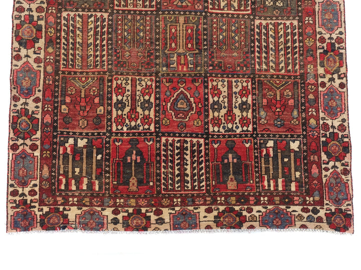 6x10 Vintage Rug, Low Pile Wool Rug, Hand-Knotted Rug, Bedroom Rug, Handmade Organic Wool Living Room Rug,SHR1784