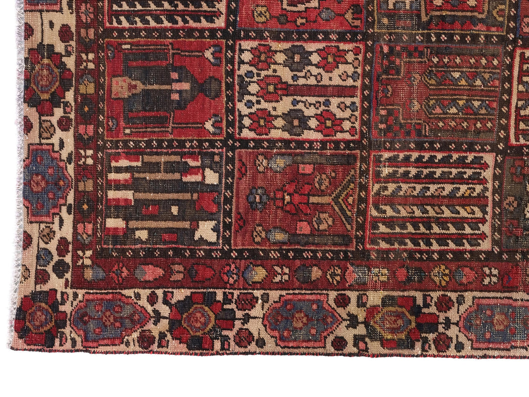 6x10 Vintage Rug, Low Pile Wool Rug, Hand-Knotted Rug, Bedroom Rug, Handmade Organic Wool Living Room Rug,SHR1784