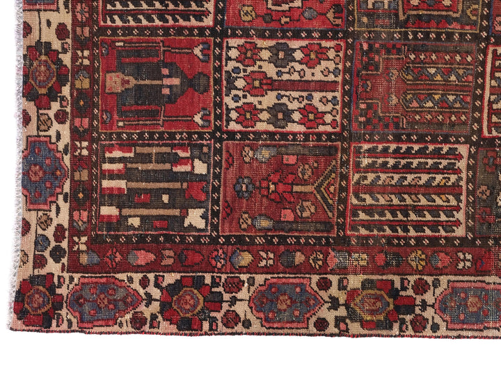 6x10 Vintage Rug, Low Pile Wool Rug, Hand-Knotted Rug, Bedroom Rug, Handmade Organic Wool Living Room Rug,SHR1784