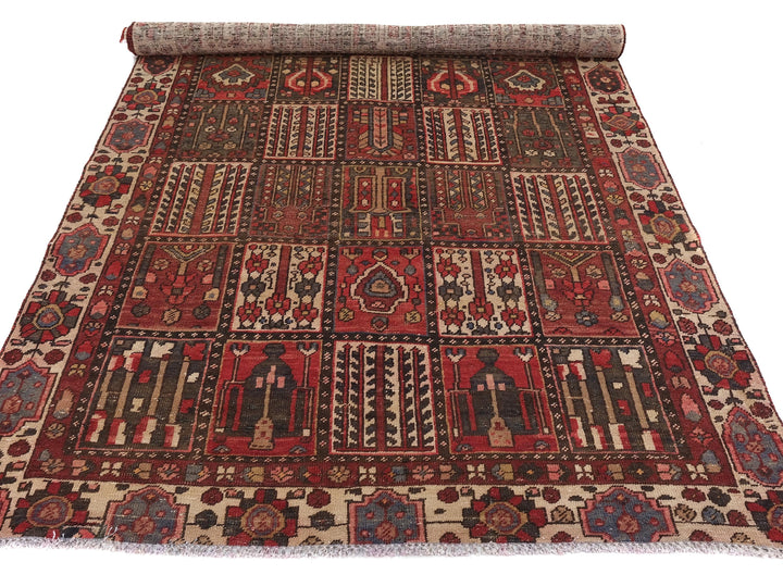 6x10 Vintage Rug, Low Pile Wool Rug, Hand-Knotted Rug, Bedroom Rug, Handmade Organic Wool Living Room Rug,SHR1784