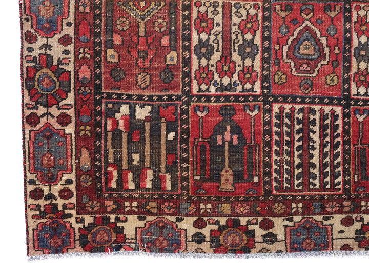 6x10 Vintage Rug, Low Pile Wool Rug, Hand-Knotted Rug, Bedroom Rug, Handmade Organic Wool Living Room Rug,SHR1784