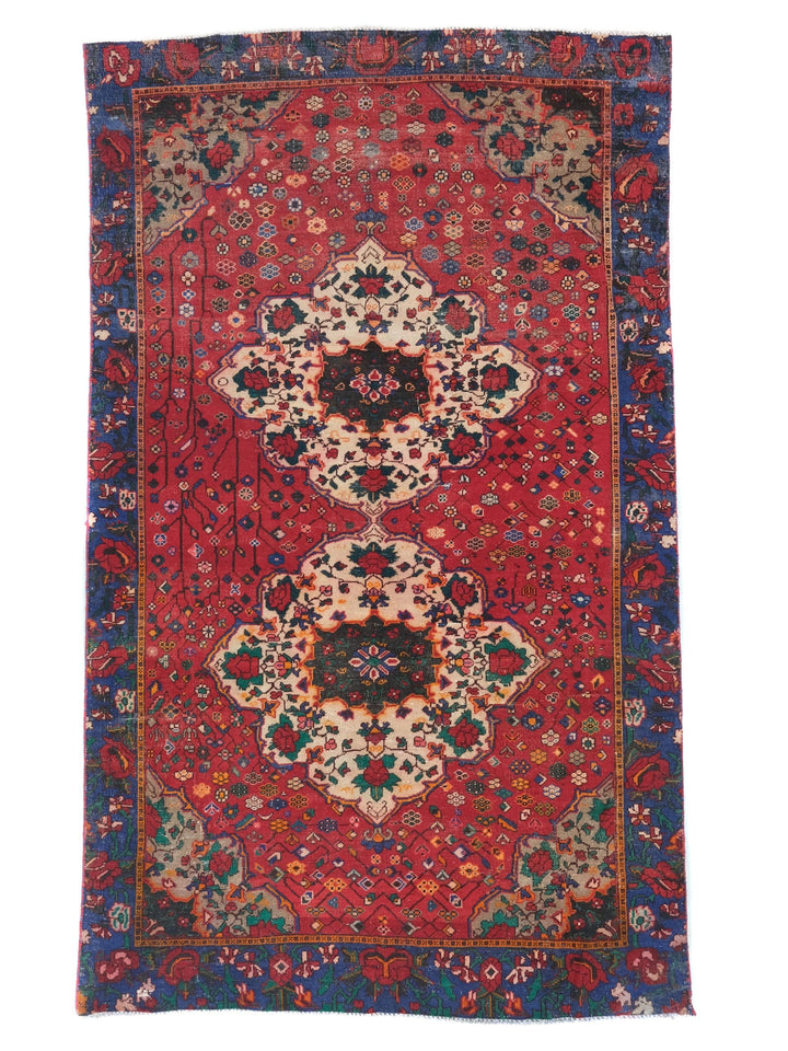 6x9 Vintage Rug, Low Pile Wool Rug, Hand-Knotted Rug, Bedroom Rug, Handmade Organic Wool Living Room Rug, SHR1789