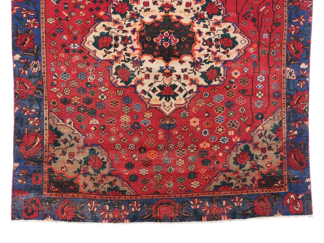6x9 Vintage Rug, Low Pile Wool Rug, Hand-Knotted Rug, Bedroom Rug, Handmade Organic Wool Living Room Rug, SHR1789