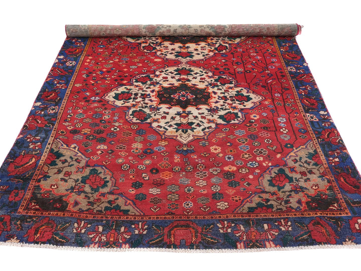 6x9 Vintage Rug, Low Pile Wool Rug, Hand-Knotted Rug, Bedroom Rug, Handmade Organic Wool Living Room Rug, SHR1789