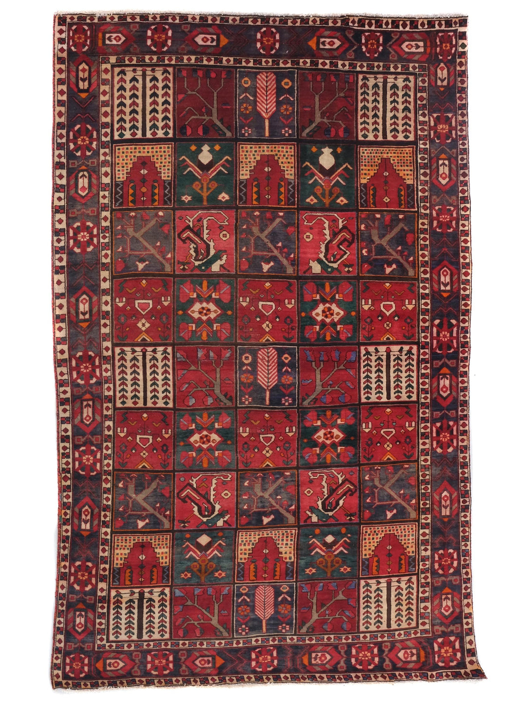 6x9 Vintage Rug | Handcrafted Oriental Wool Rug | Low Pile Area Rug for Office or Home | Bedroom Rug | Living Room Rug | SHR1667