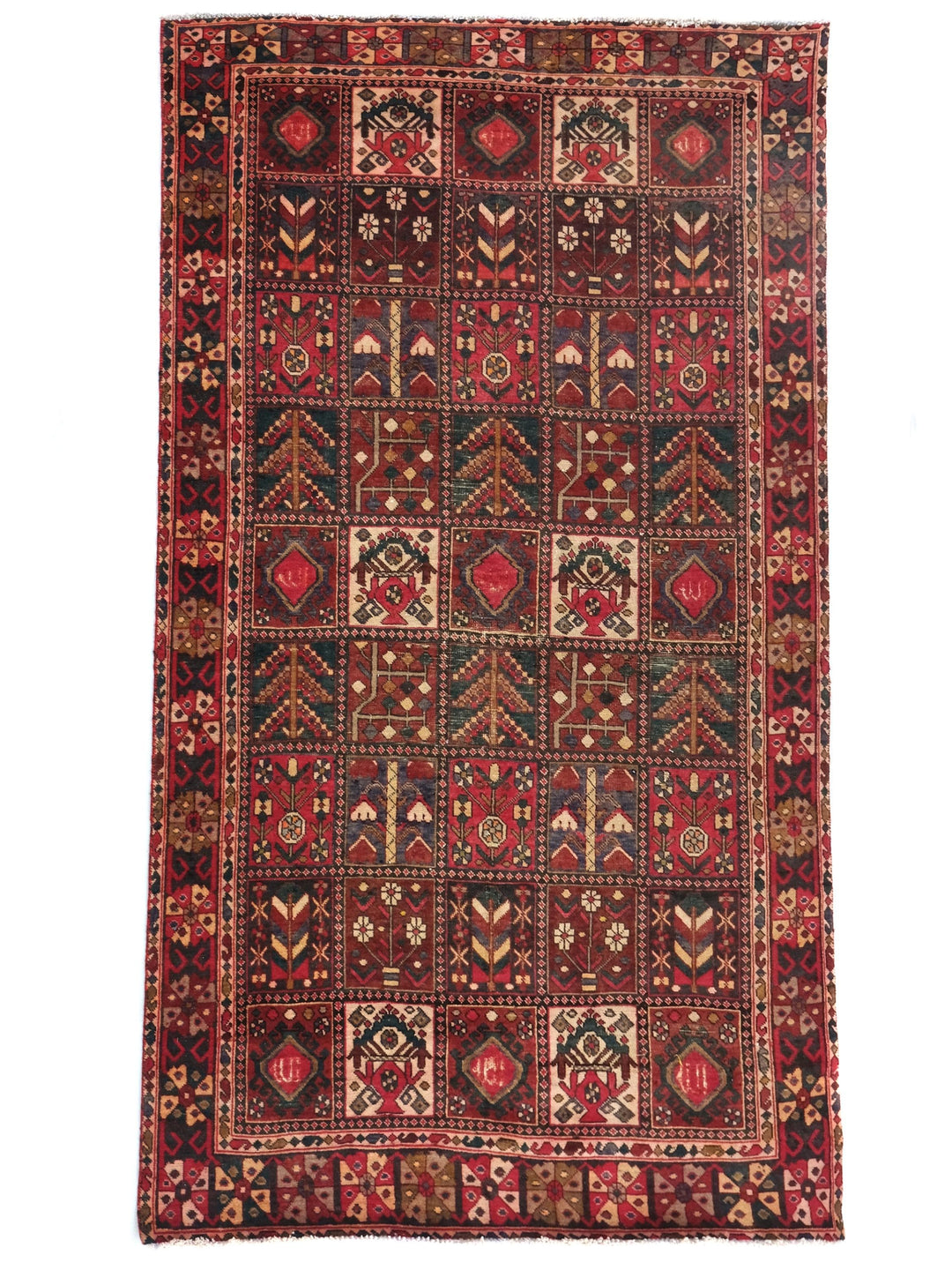 7x10 Vintage Rug, Low Pile Wool Rug, Hand-Knotted Rug, Bedroom Rug, Handmade Organic Wool Living Room Rug, SHR1649