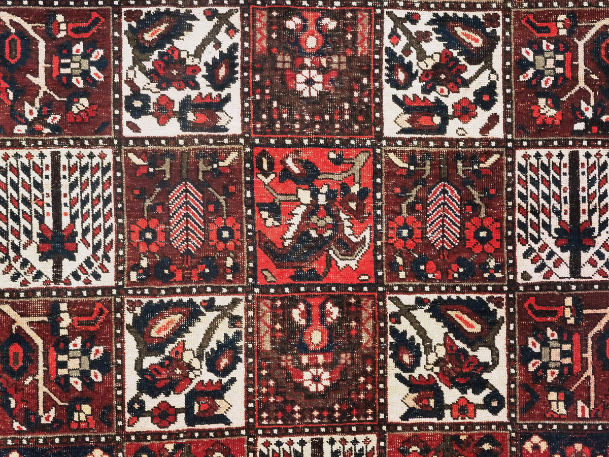 7x10 Persian Style Rug, Low Pile Organic Wool Rug, Hand-Knotted Persian Rug, Bedroom Rug, Handmade Organic Wool Living Room Rug, SHR1648