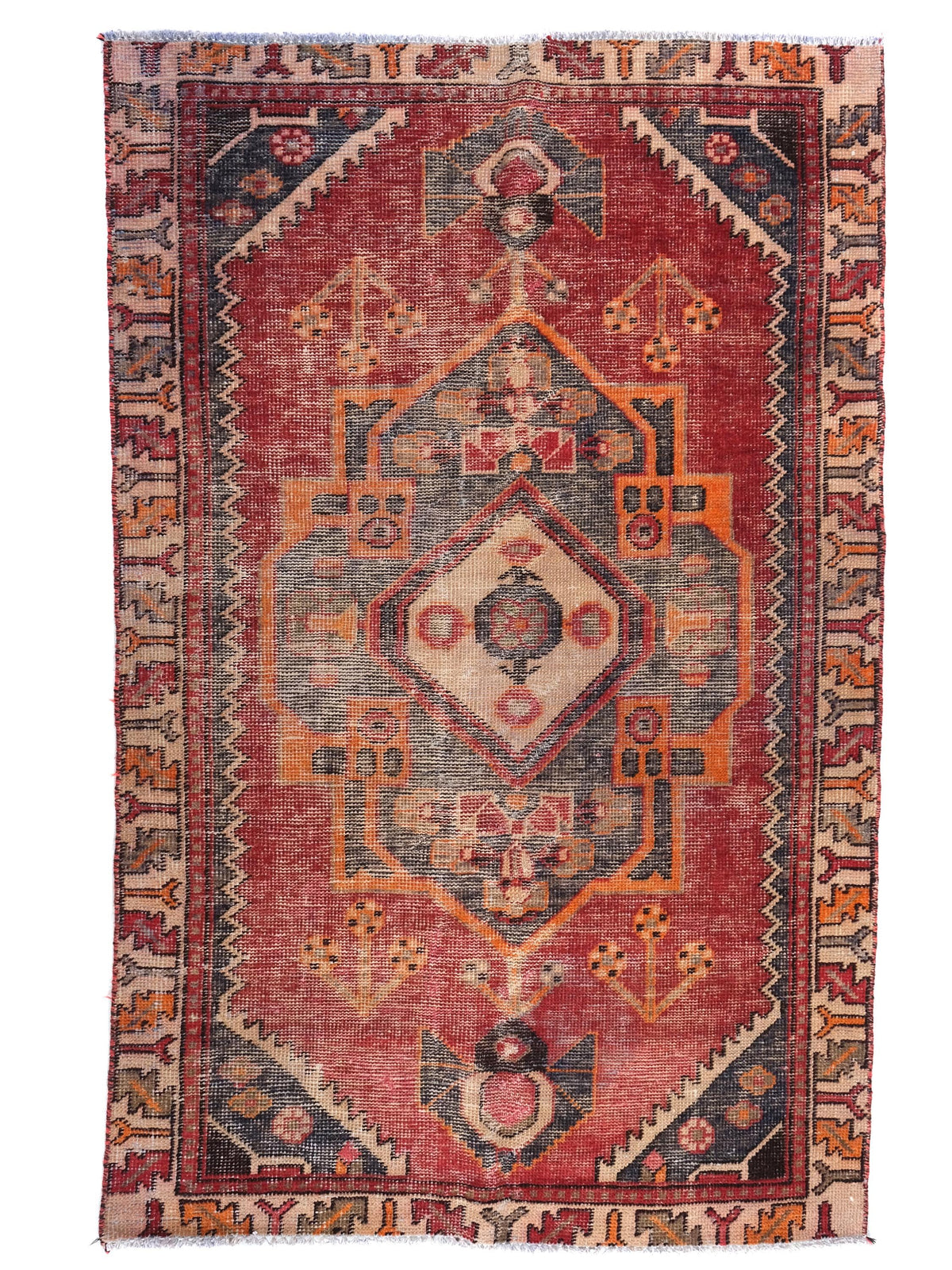 4x6 Vintage Runner Rug, Oriental Turkish Anatolian Rug, Handwoven Low Pile Organic Dyes Wool, Kitchen Runner, Hallway Rug, SHR1888